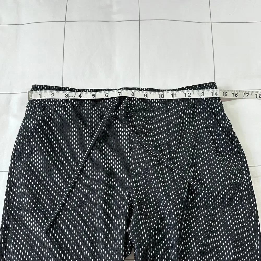 Albion Pants Womens XS Black White Dash Print Jetsetter Jogger Athletic Sporty